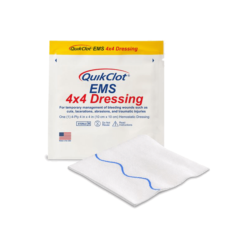 QuikClot EMS 4" X 4" Dressing