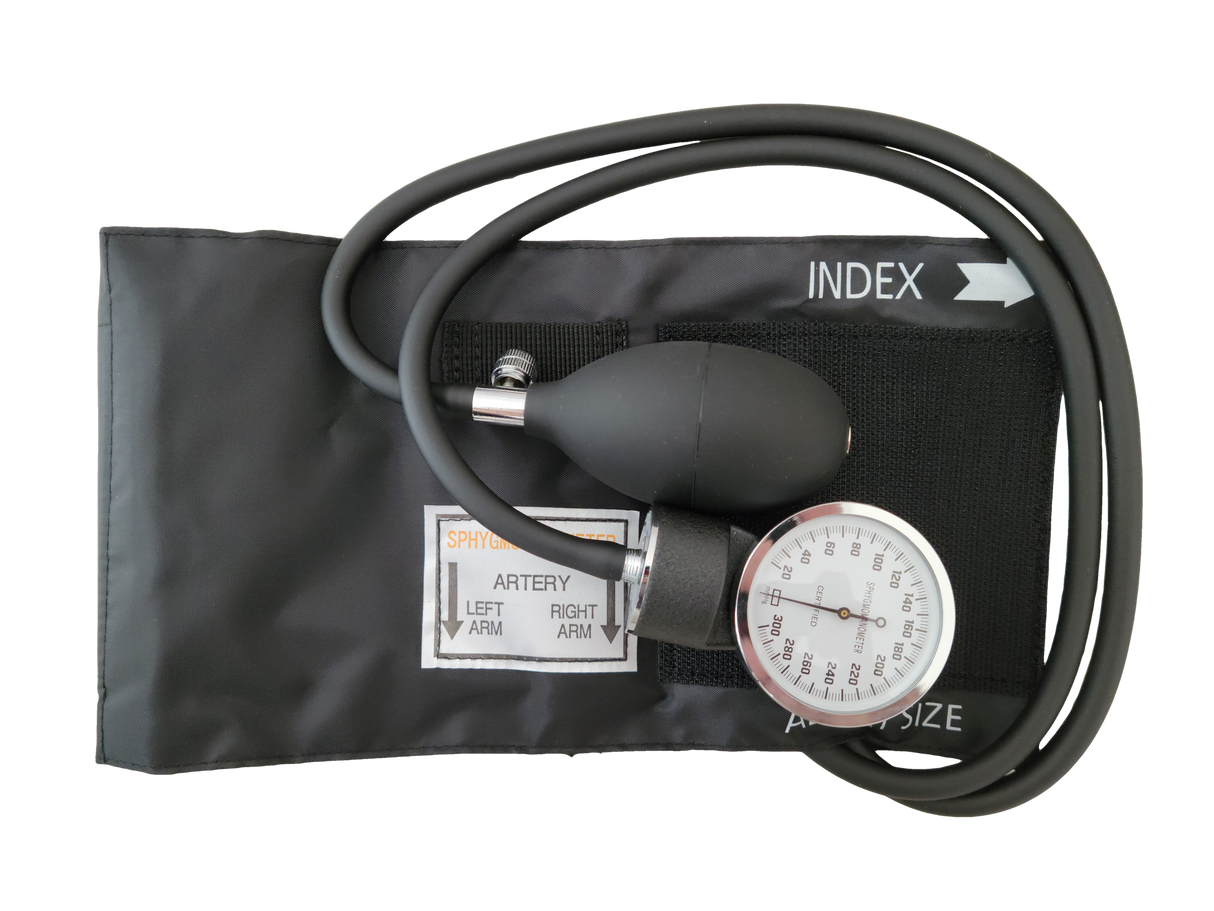 A blood pressure kit in black