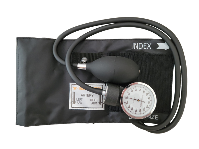 A blood pressure kit in black
