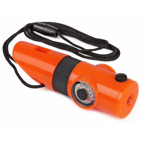 orange 7-in-1 survival whistle