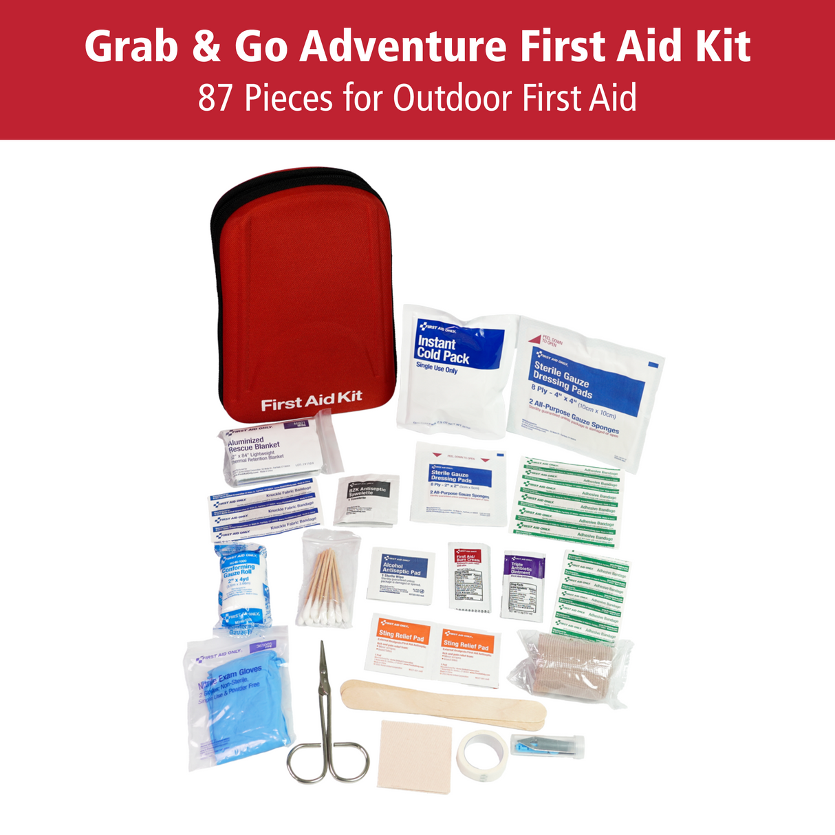 First Aid Only Pac-Kit 87 Piece Grab & Go Adventure Kit